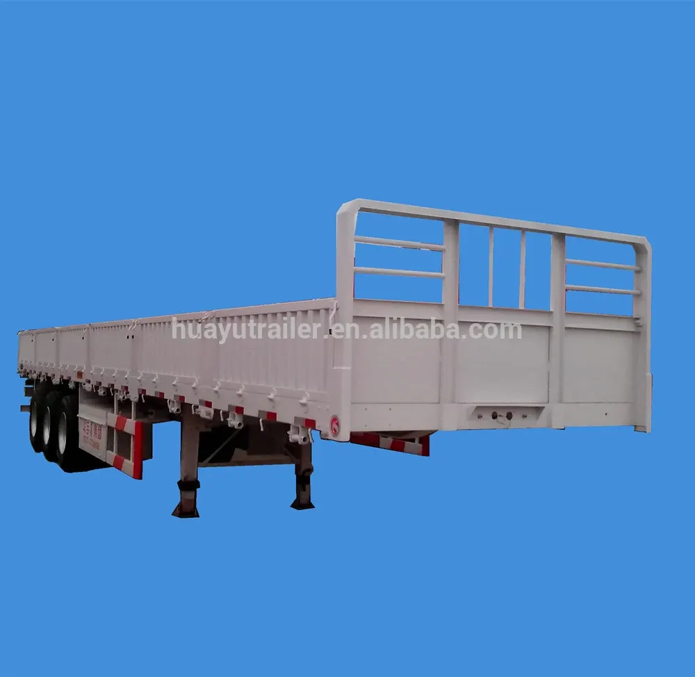 Side view of a 40ft 3-axle side wall semi-trailer