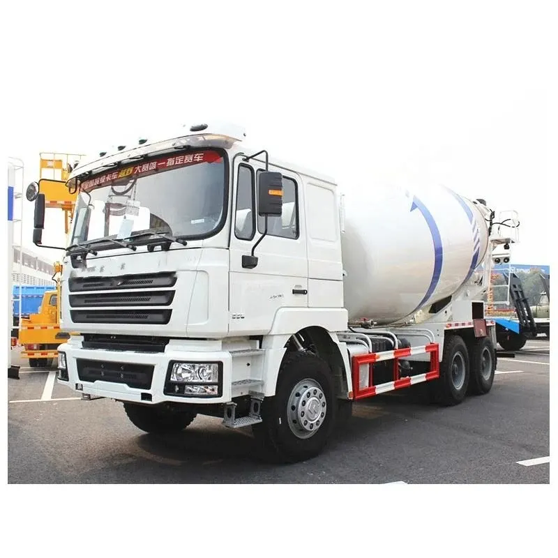 Side view of the mixer truck highlighting the 1800+3000+1400mm wheelbase and 12.00R20 tyres