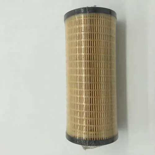 Black steel and paper diesel engine fuel filter with OEM number 1R-0756 on a white background