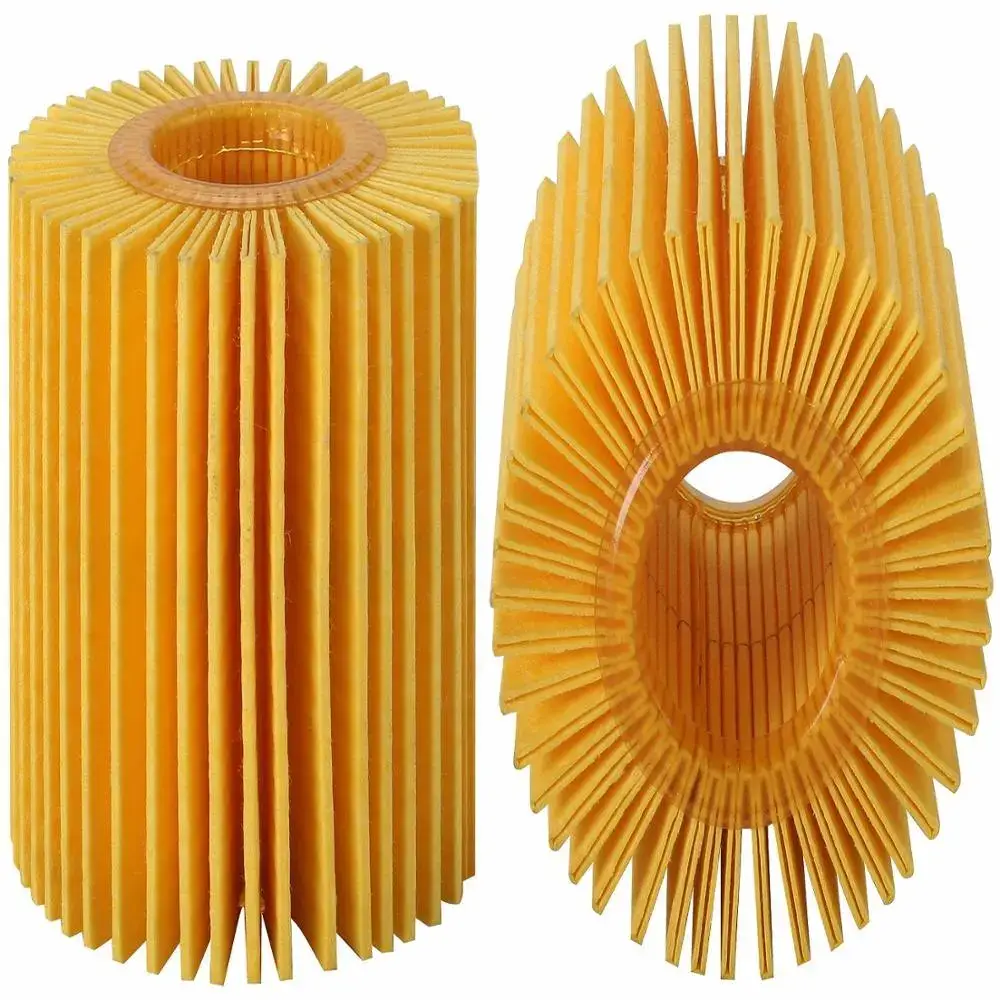 White paper oil filter element with OEM number 04152-31080 on a white background
