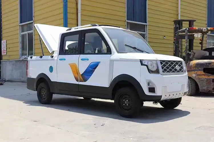 White five-door solar-powered electric car parked on a flat surface, front three-quarter view