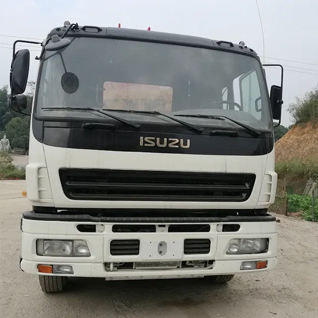 New Dongfeng-based concrete pump truck with 42m boom extended, parked on a construction yard
