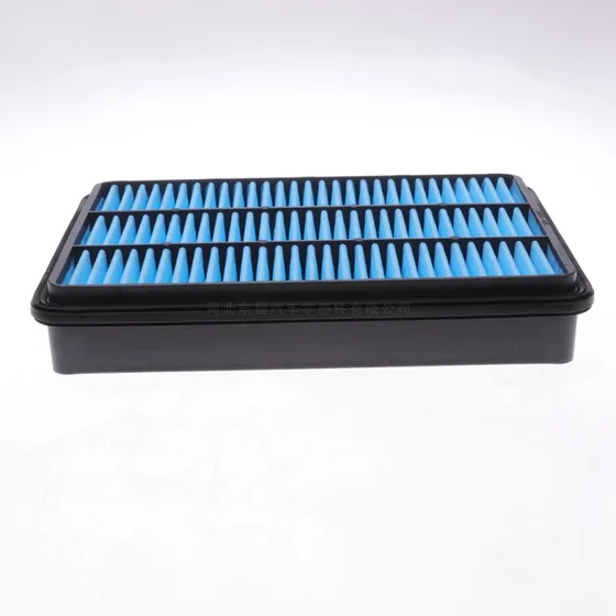 Side view of the air filter showing the plastic housing and sealing edges