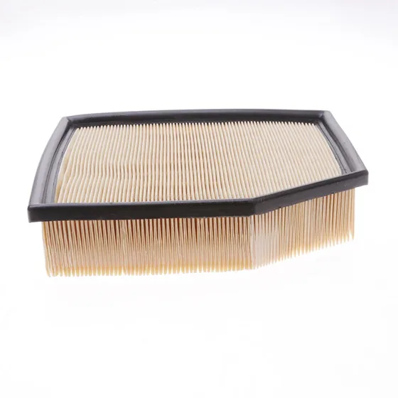 Close-up of the paper filter element with visible fiber structure