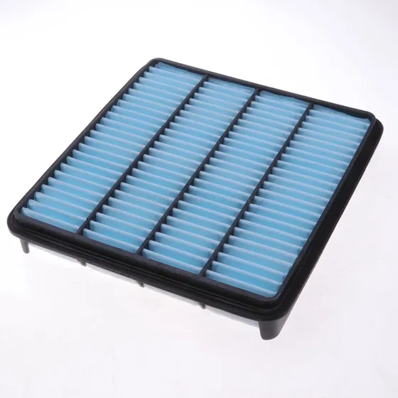 White air intake filter 17801-38030 in a plastic bag, placed on a white background