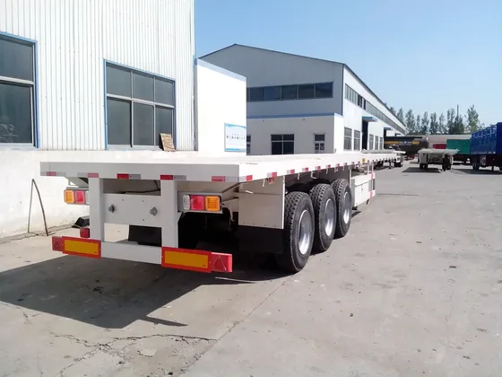 Front view of the trailer showing the JOST kingpin and landing gear
