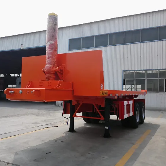 2 Axle Rear Dumper Semi Trailer for 20ft Container Transport Rear Dumper Flatbed Semi Trailer - photo 2