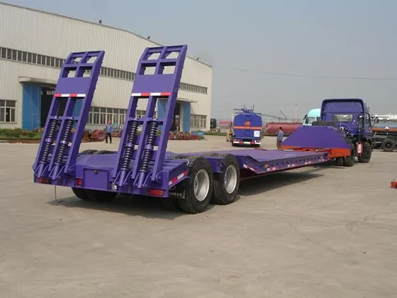 Rear view of the trailer with ABS brake lines and rear lighting setup