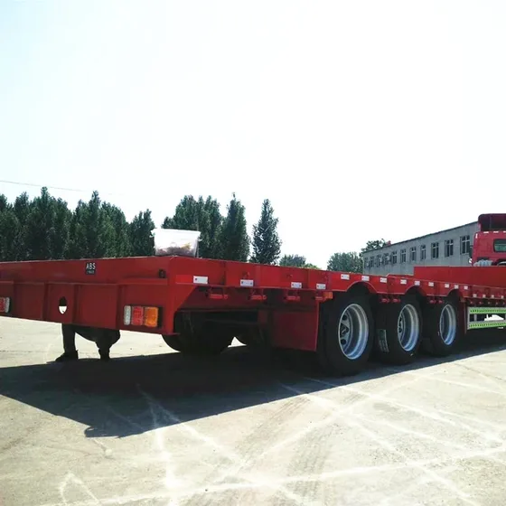 Trailer parked on a yard with optional colour and tyre choice visible