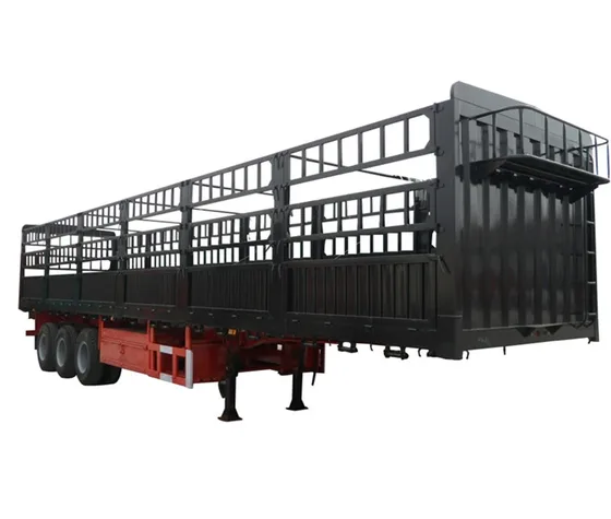 Rear view of the trailer with ABS brake lines and rear lighting