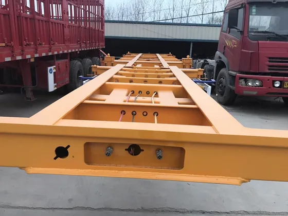 Trailer parked on a yard with optional colour and tyre choice visible