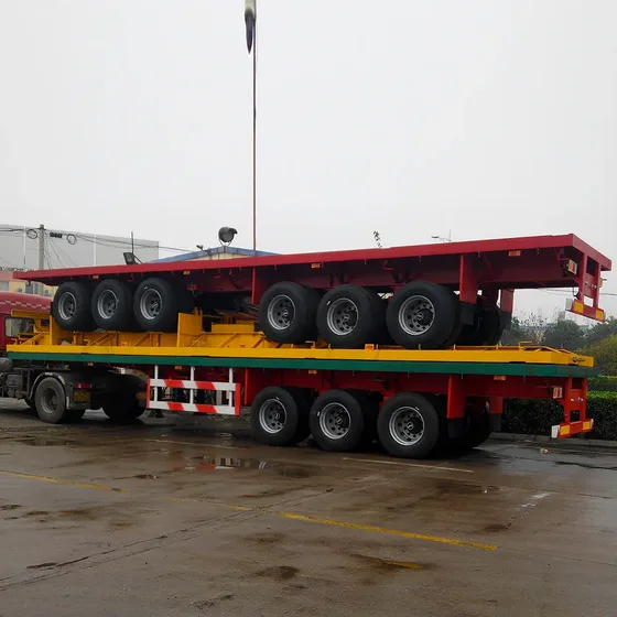 Interior view of the trailer with tool box and spare tire carrier
