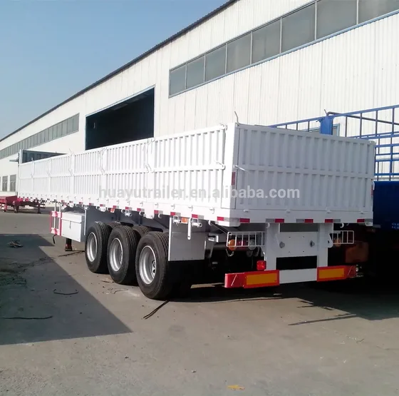 The trailer's landing gear in the lowered position