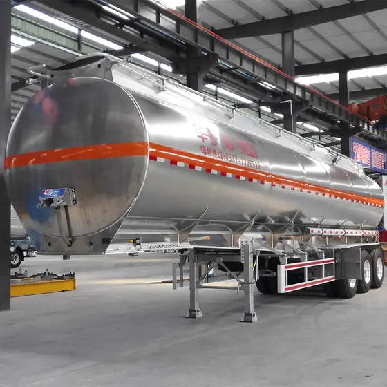 Front view of the trailer showing the 2" JOST kingpin, landing gear, and LED side lights