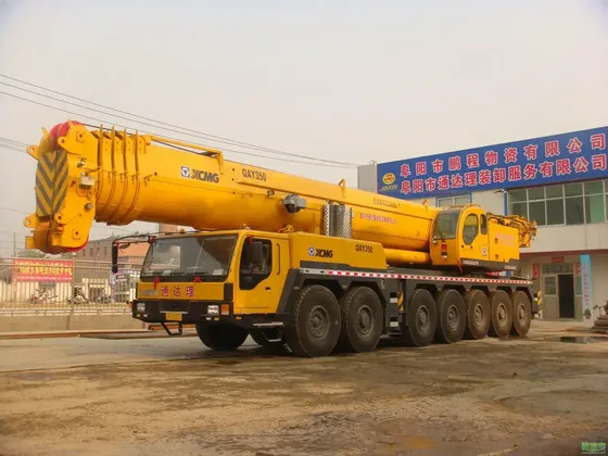 Outrigger pads deployed for stable lifting operations