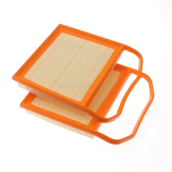 A2760940504 German car air cleaner element filter in a white plastic bag inside a cardboard box