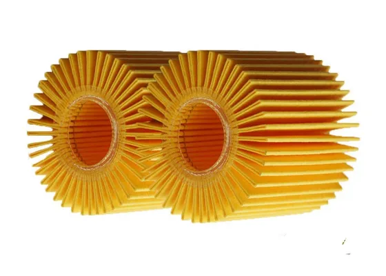 Side view of the oil filter showing the threaded base and sealing ring