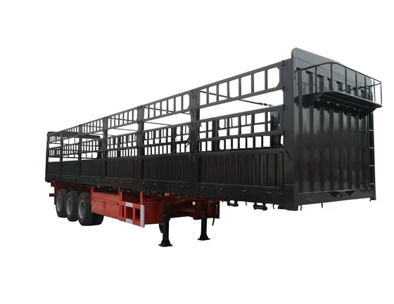 Rear view of the trailer with fifth wheel coupling and ABS brake lines visible