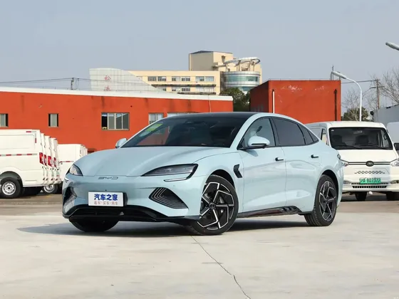 Interior view of the BYD Tang EV with 7 seats, imitation leather upholstery, and 15.6-inch central screen