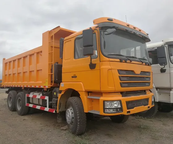 Side view of the dump truck showing the 3775+1400mm wheelbase and 12.00R20 tyres