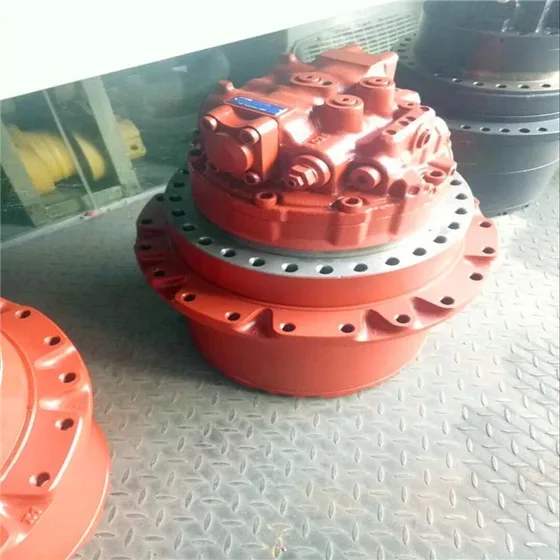 Detail of the red factory paint finish on the outer housing and mounting surface