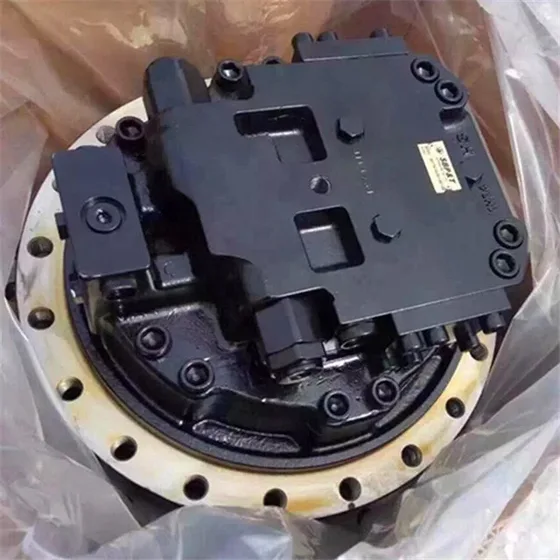 Final drive unit placed on a pallet with protective foam, ready for shipping