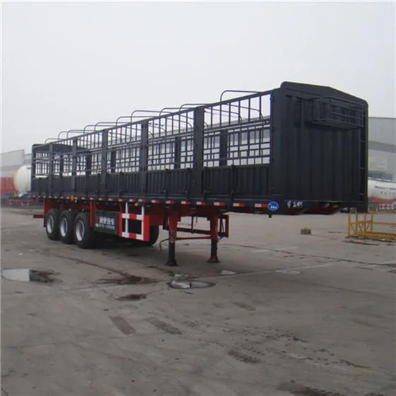 Trailer with custom logo and paint finish in a loading yard