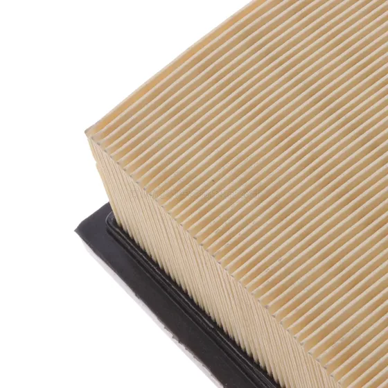 Side profile of the air filter with visible mounting flanges and filter media