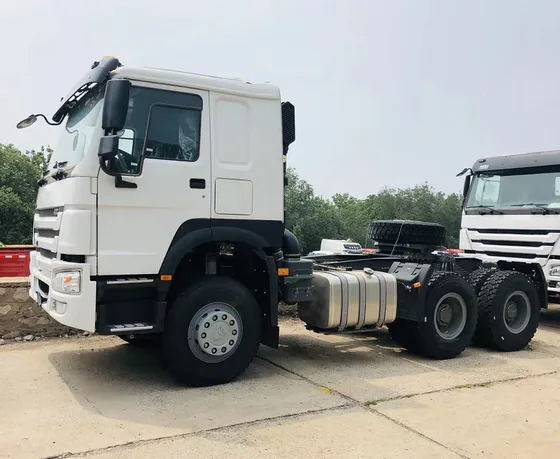 Side view of the tractor unit showing the 3775+1400 mm wheelbase and 12.00R20 tyres