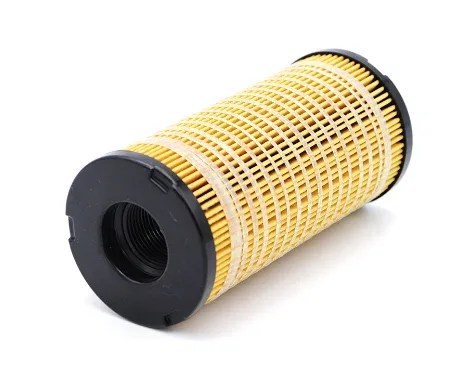 Side view of the fuel filter showing the 1 1/4"-12 thread and paper element housing
