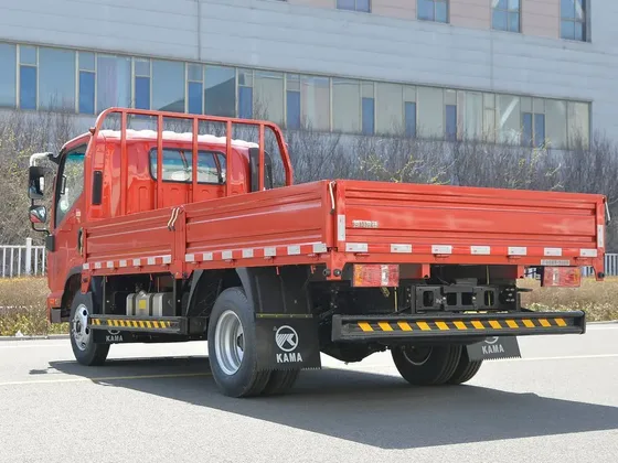 Under-chassis view showing the 4x2 axle setup and frame structure