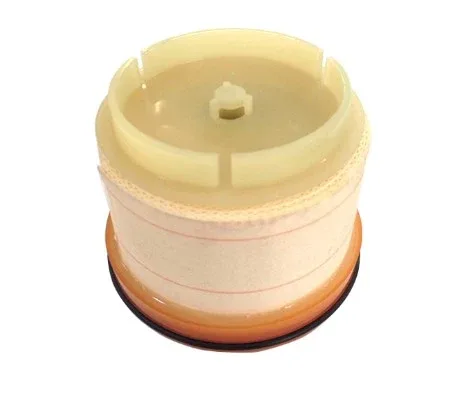 Side view of the fuel filter showing end caps and sealing rings