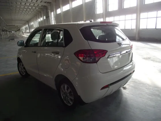 Interior of the e-one with driver seat, dashboard, and rear seat