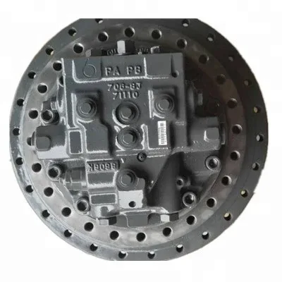 Side view of the motor unit showing the shaft end and gear housing, mounted on a workbench
