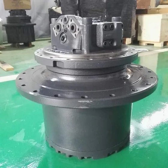 Top view of the unit showing the gear housing and shaft output end