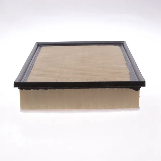 Close-up of the filter's paper media and edge seal, showing HEPA-grade material