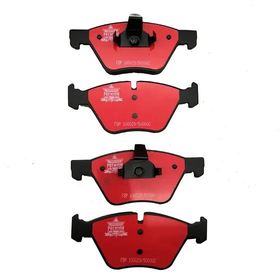 Brake pad set with RSR shim and ceramic friction material