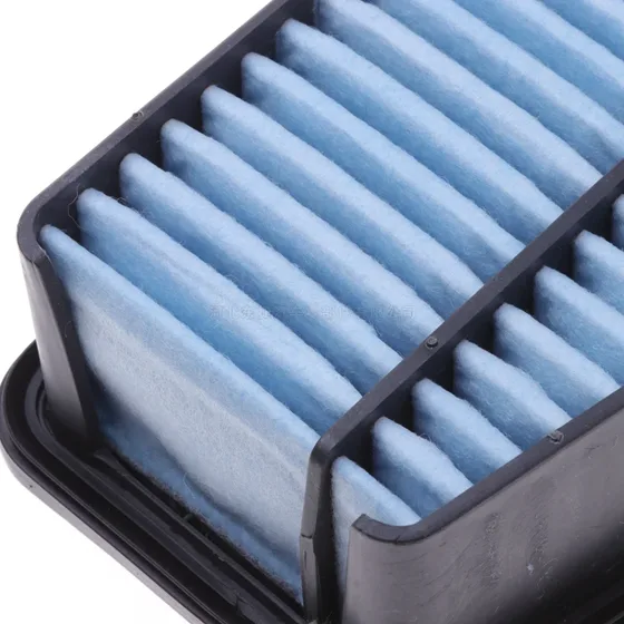 Filter placed inside a cardboard box with plastic bag and carton packaging