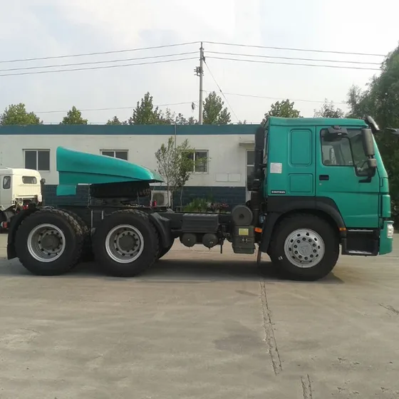 Side view of the tractor unit showing the 3225+1350 mm wheelbase and 12.00R20 tyres