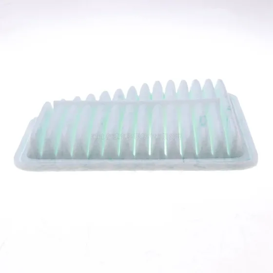 White HEPA air filter for Japanese car, front view with OE number 17801-31120 clearly marked