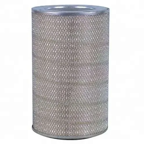 Industrial air filter P127312 AF4801 CA2555 with dimensions labeled, mounted on a metal frame