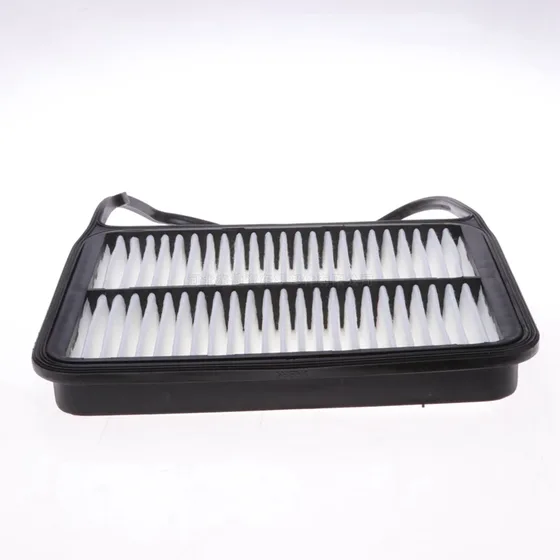 Japanese auto HEPA air filter 17801-BZ070 mounted in a vehicle air intake housing, front view
