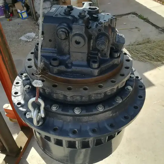 Final drive unit inside a wooden case with foam padding and securing straps