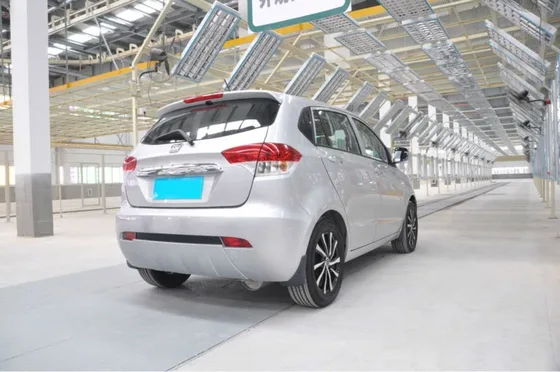 Rear view of the electric car with rear lights and license plate mount