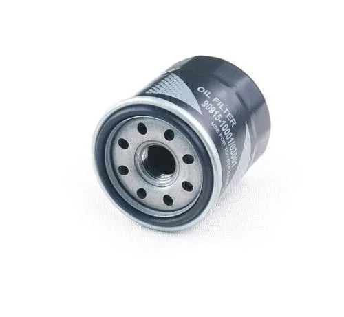 Side view of the oil filter showing the threaded end and sealing ring