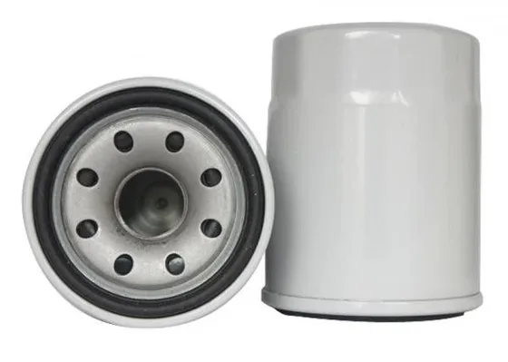 Oil filter 90915-10003 mounted on a Toyota engine block, front view