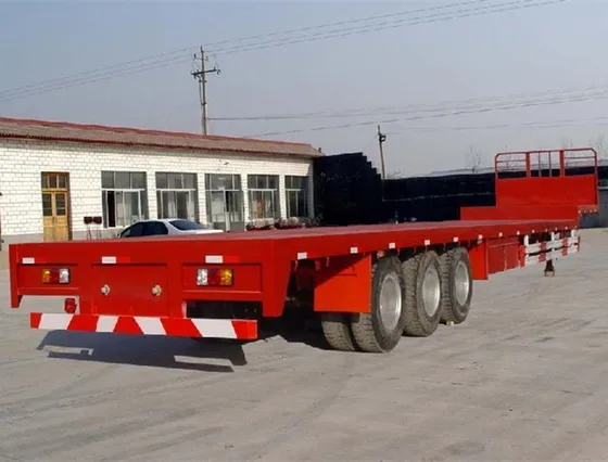 Trailer parked on a yard with optional paint colour and side rails visible