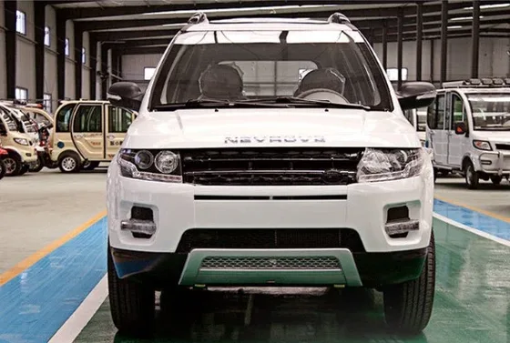 Side view of the electric car showing 3480mm length and vacuum tires
