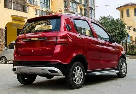 Rear view with integrated solar panel and rear lighting
