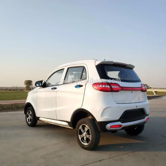 Rear view with integrated taillights and steel wheel hubs